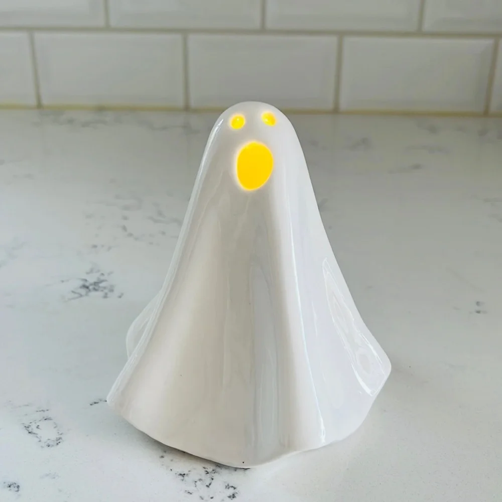 Crate&Barrel Medium LED Ceramic Ghosts